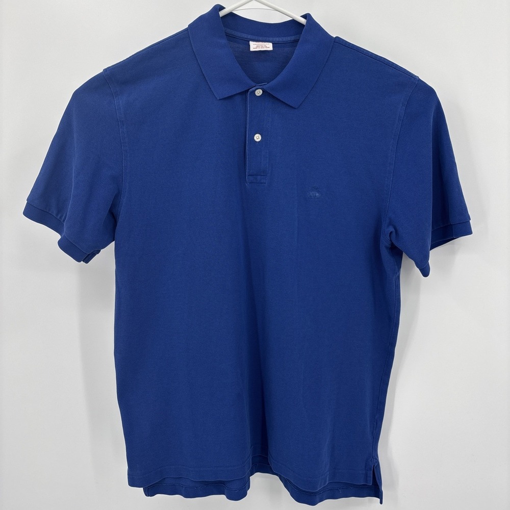 Brooks Brothers Performance Polo Mens L Blue Original Fit Short Sleeve Cotton